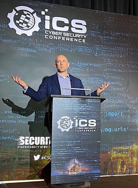 Mike Lennon speaking at ICS Cybersecurity Conference